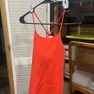 Red Strappy Athleisure Top